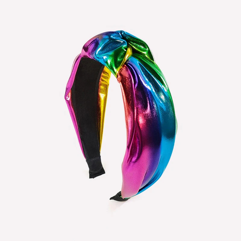 Colorful Glossy Knotted Headband Wide Fashion Hair Accessory