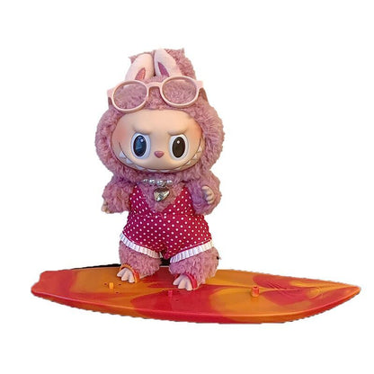17cm Labubu Swimwear Surfboard Set Changeable Costumes