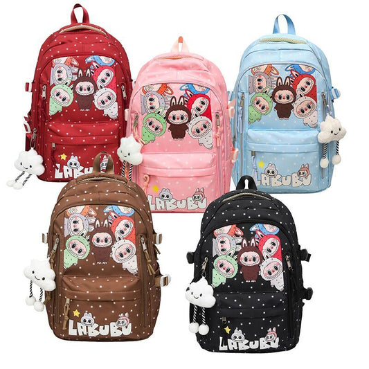 Labubu Trendy Print Large Backpack Back To School Bag