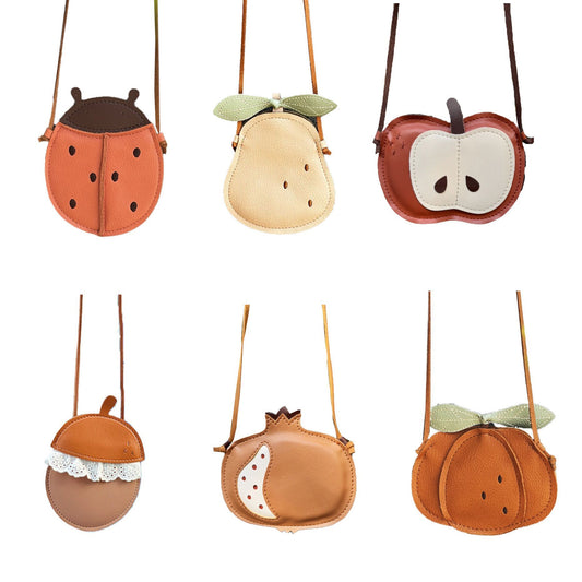 Fall Pumpkin Textured Crossbody Bag for Boys & Girls