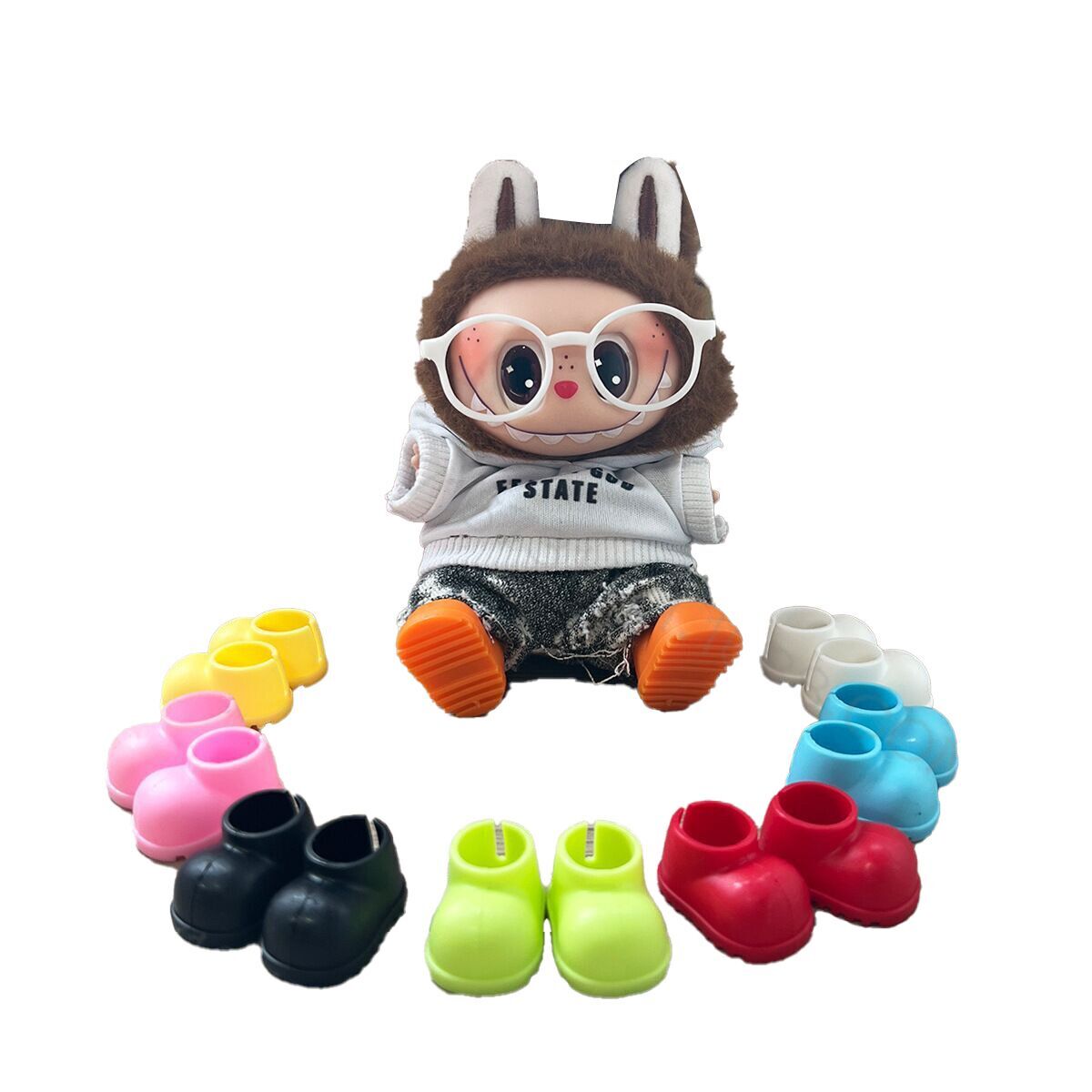 17cm Labubu Doll Shoes Clothes Hanger Changeable Outfit Set