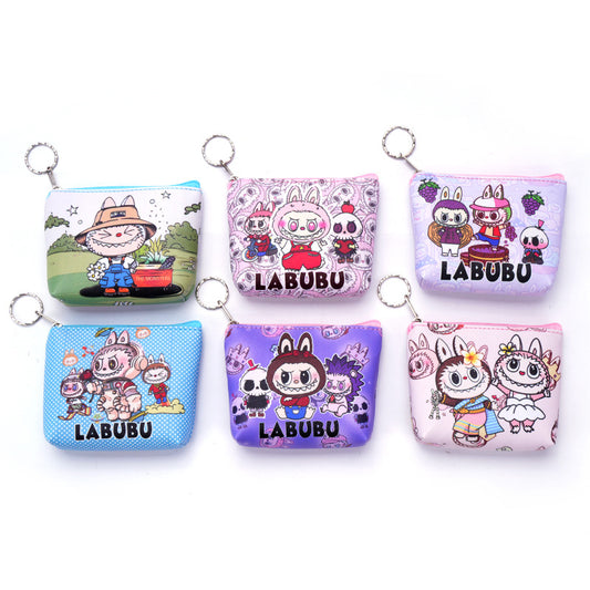 Labubu Cartoon Print Zipper Pouch Coin Purse Card Holder