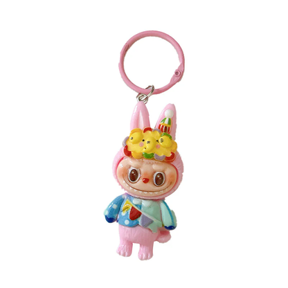 Cute Cartoon Labubu Keychain – Adorable Bag Charm Accessory for Girls