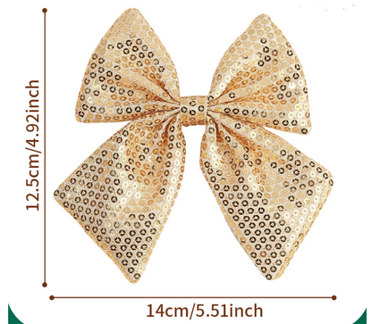 Christmas Bow Hair Clips – Solid Pearl Glitter Bow Barrettes for Girls