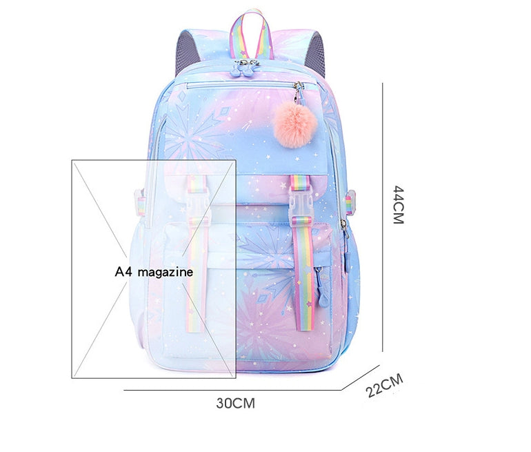Kpop Demon Hunters Tiger Cartoon Backpack Rainbow Print Student School Bag