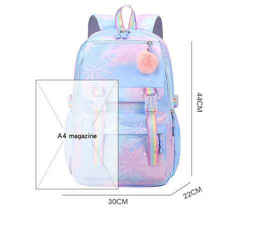 Kpop Demon Hunters Tiger Cartoon Backpack Rainbow Print Student School Bag