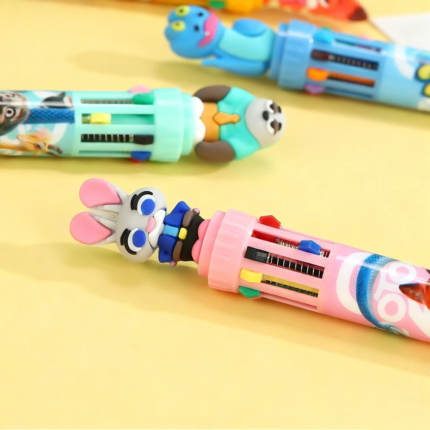 Zoo Nick Judy 10-Color Ballpoint Pen School Office Supplies Retractable Pen Journaling Note-Taking