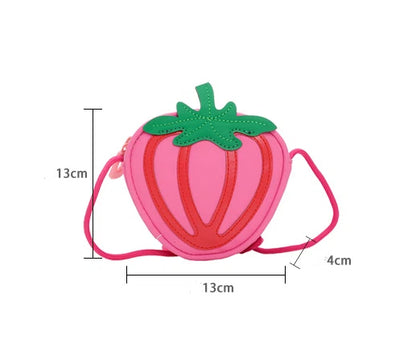 Kids Cartoon Strawberry PU Mini Crossbody Bag – Cute Shoulder Purse for Boys & Girls