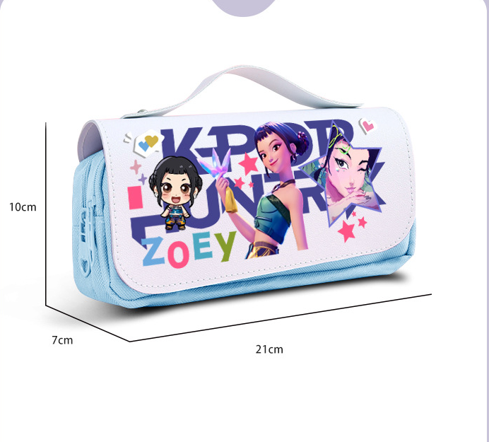 K-Pop Demon Hunters Pencil Case Large Capacity Student Pen Bag Trendy Stationery Organizer