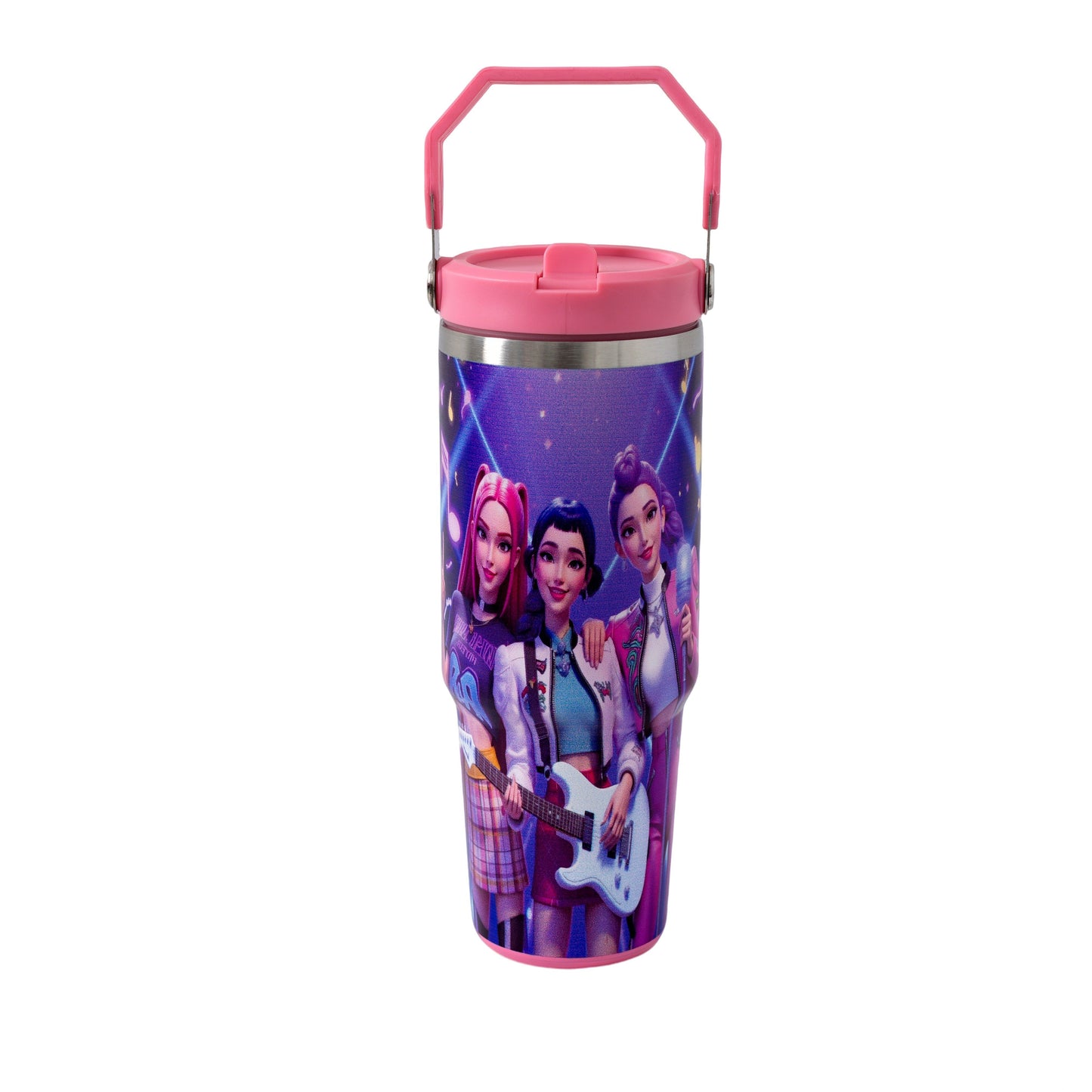 New K-Pop Demon Hunters 30oz Stainless Steel Vacuum Tumbler with Handle and Straw Insulated Car Mug Merch
