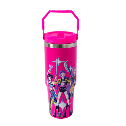 New K-Pop Demon Hunters 30oz Stainless Steel Vacuum Tumbler with Handle and Straw Insulated Car Mug Merch