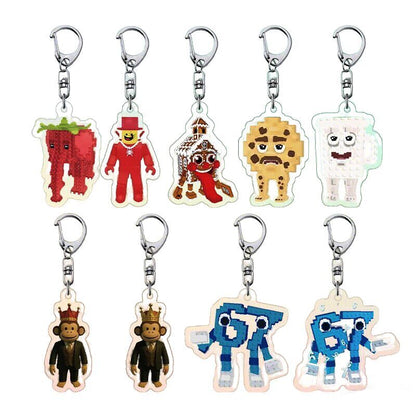 Pixel Style Funny Character Acrylic Keychain Cartoon Pendant Bag Charm