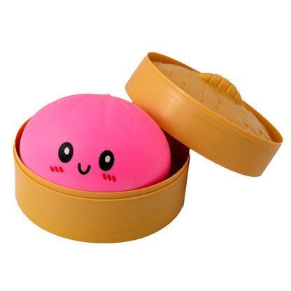 Large Emoji Squishy Dumpling Realistic Steamed Bun Stress Relief Squeeze Toy