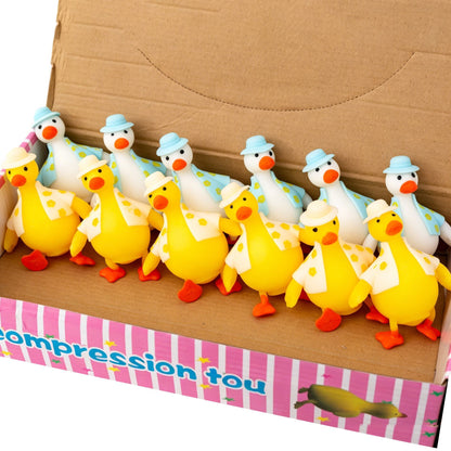 Dress-Up Duck Squishy Stress Relief Toy Box Set – 12pcs Removable Outfit Ducks