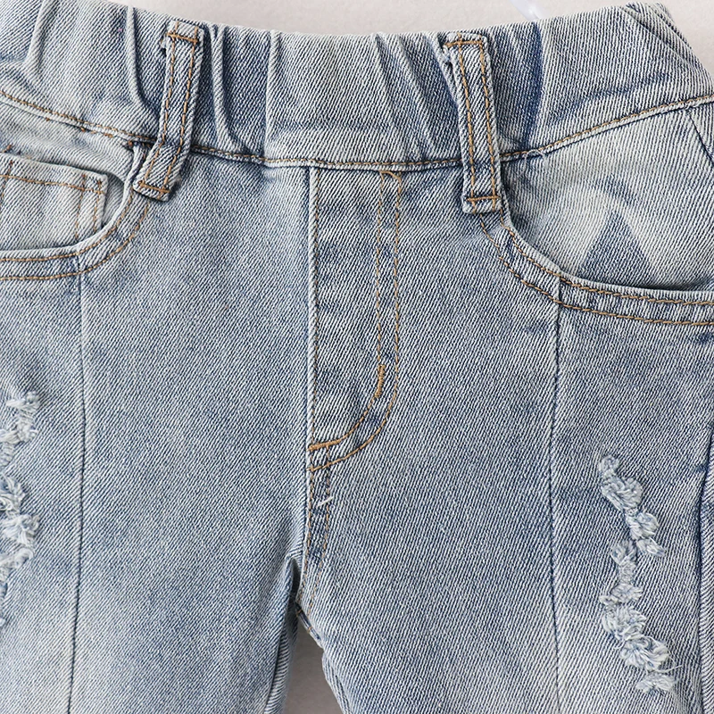 Girls Flare Jeans – Boutique Denim Bell Bottom Pants with Bow, Floral, Rhinestone & Distressed Details