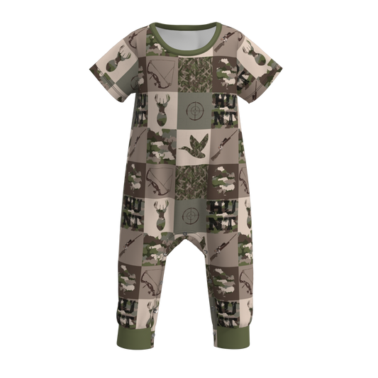 Summer Baby Boys Truck Animal Print Romper