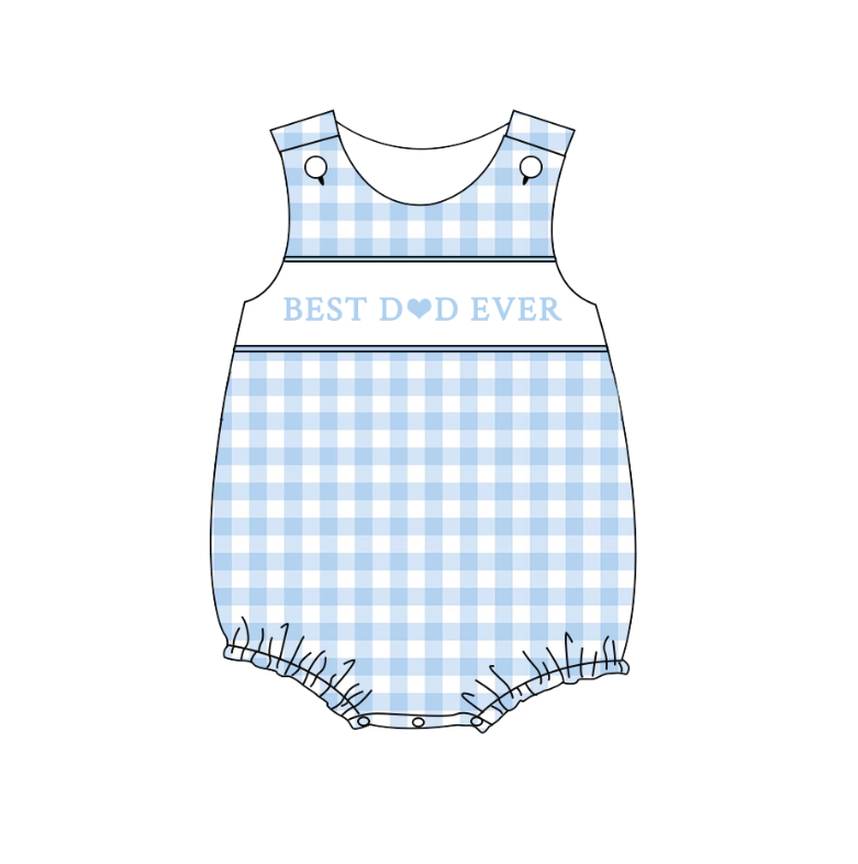 Girls Summer Sibling Kids "BEST DAD EVER" Smocked Clothes
