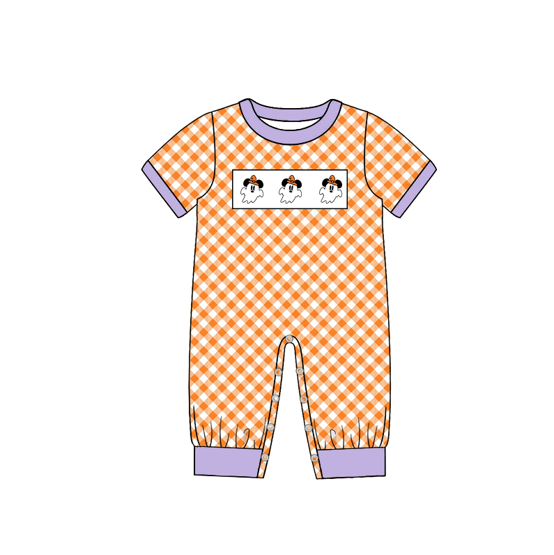 Halloween Kids Outfit Collection – Embroidered Ghost & Pumpkin Design