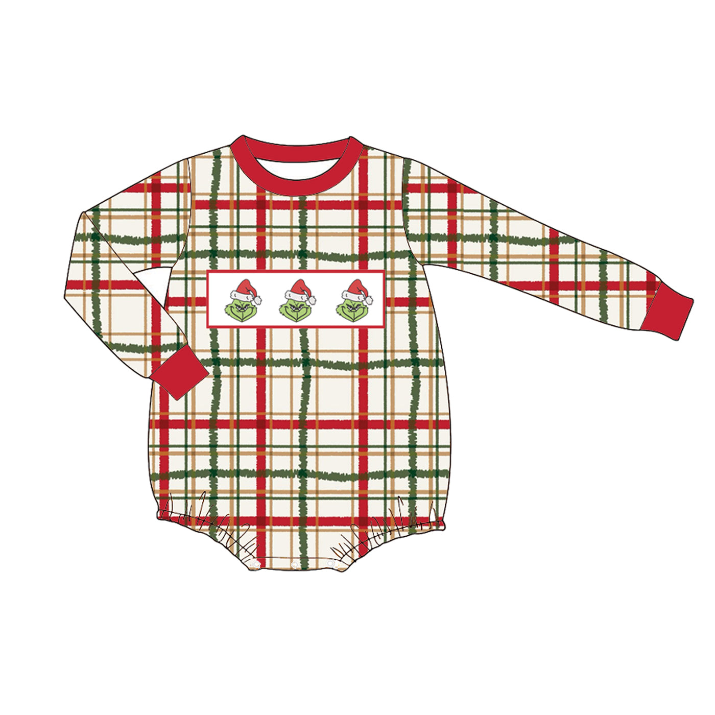 New Christmas Kids Clothing Collection – Festive Grinch Embroidery