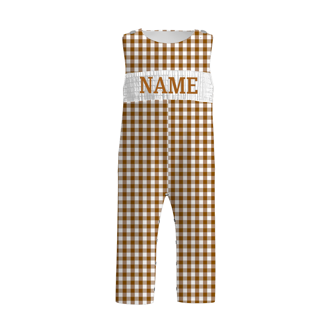 Kids Fall CUSTOM NAME Embroidery Brown Floral Plaid Sibling Clothes