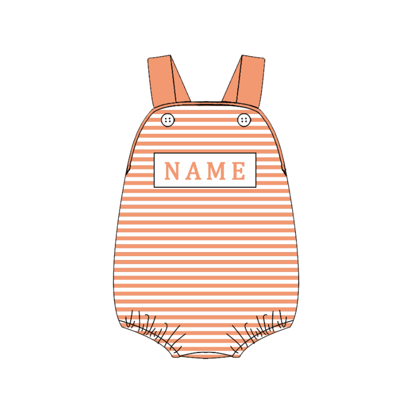 Kids Fall Custom Name Embroidery Orange Floral Sibling Clothes