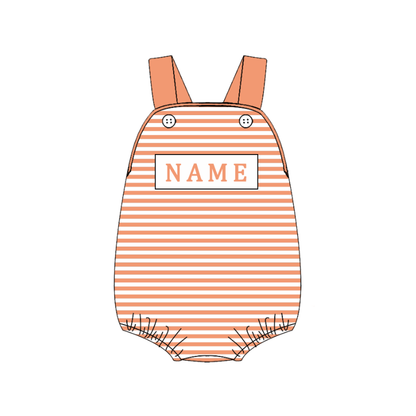 Kids Fall Custom Name Embroidery Orange Floral Sibling Clothes