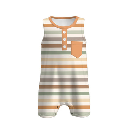 Kids Fall Autumn Orange Pumpkin Striped Dress Romper Top Sibling Clothes