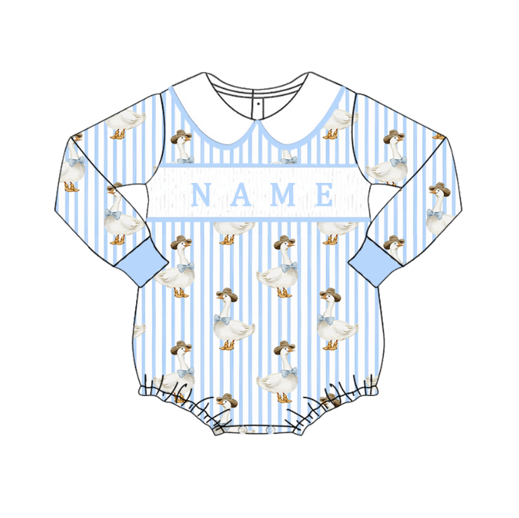 Kids Custom Name Gilly Goose Embroidery Smocks Sibling Clothes