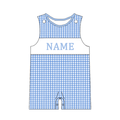 Kids Birthday Custom Name Embroidery Bow Cake Blue Sibling Clothes