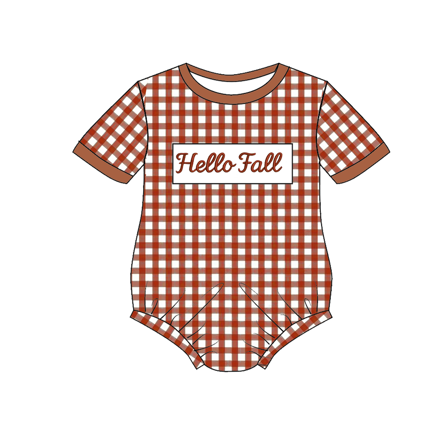 Hello Fall Sibling Outfit Set – Embroidered Smocked Autumn Collection