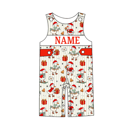 Christmas Silly Goose Print – Custom Name Embroidery Sibling Outfits
