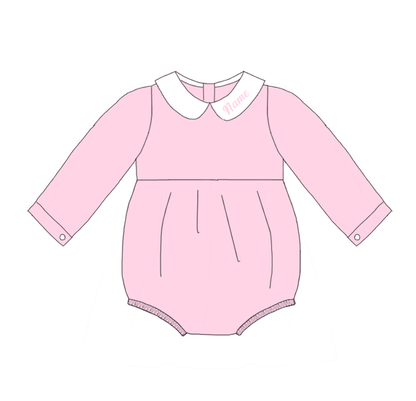 Pink Corduroy Personalized Christmas Sibling Clothes – Custom Name Embroidery