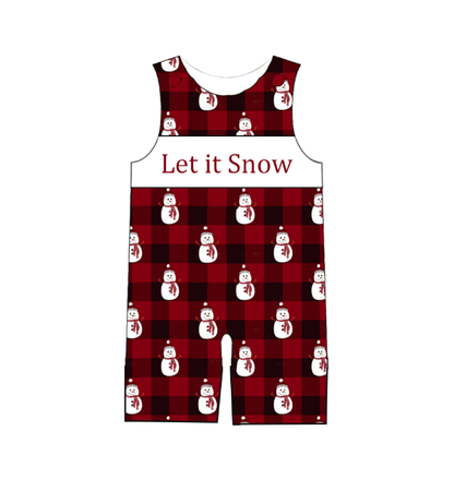 Kids Christmas Snowman "Let It Snow" Smocked Holiday Outfits
