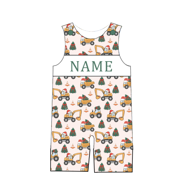 Kids Christmas Tree Smocked Collection Custom Name Holiday Outfits