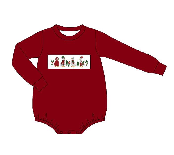 Kids Christmas Gilly Goose Embroidered Smocked Holiday Outfits