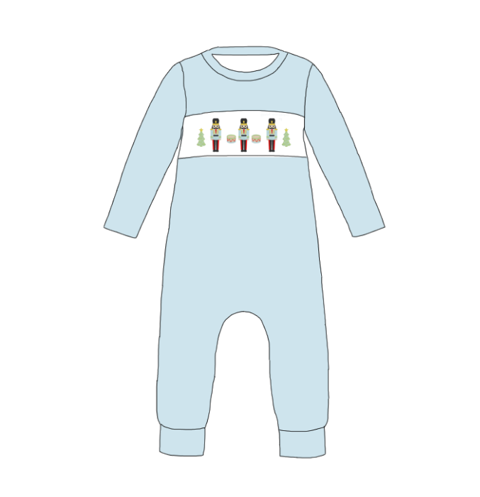 Kids Christmas Nutcracker Embroidered Smocked Outfits