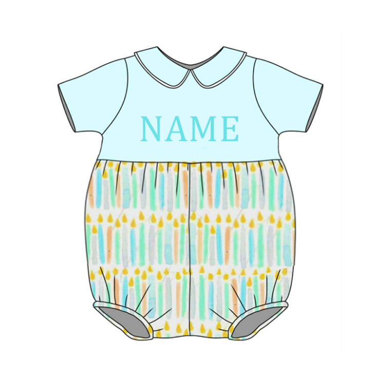 Kids Spring Summer Brithday Custom Name Embroidery Sibling Set