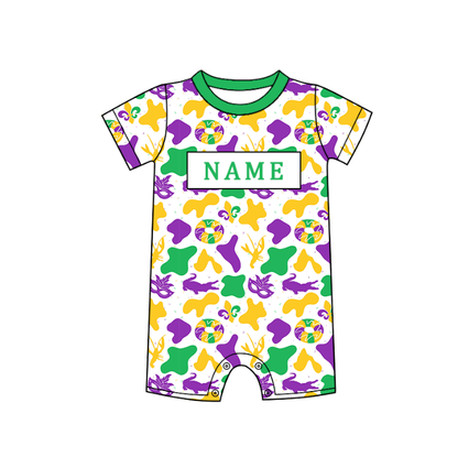 Kids Mardi Gras Smocked Custom Name Holiday Outfits Collection