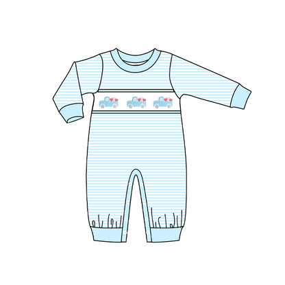 2026 Valentine's Day Spring Heart Car Kids Embroidery Smocked Collection