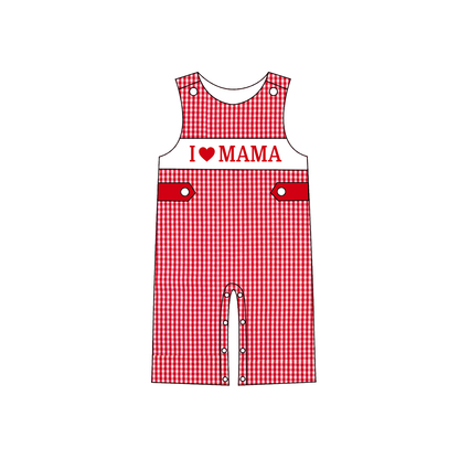 2026 Summer V-days Boys Custom Name I LOVE MAMA Smocked Collection