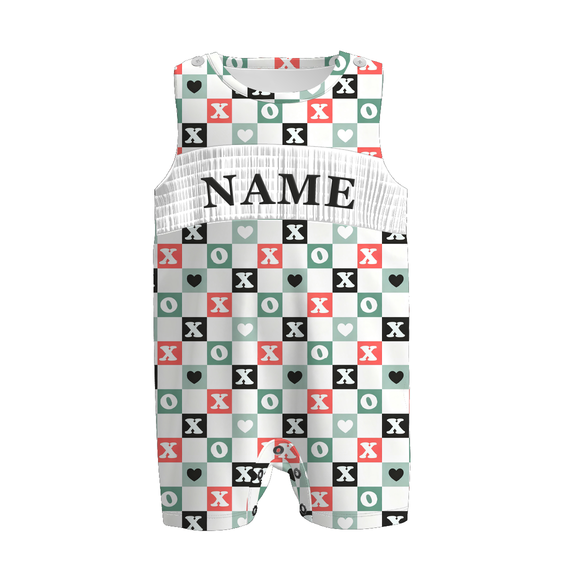 Boys Spring Summer Plaid Custom Name Smock Embroidery Top & Romper