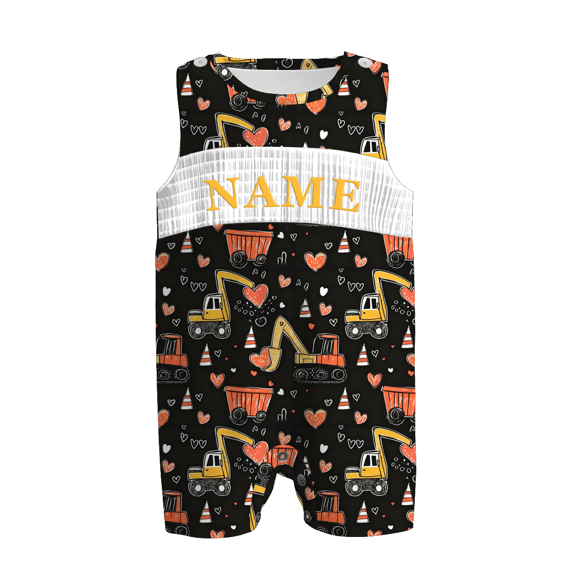 Boys Spring Summer Dinosour Custom Name Smock Embroidery Top & Romper