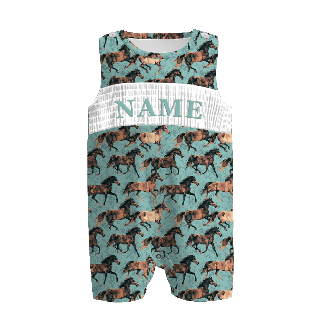 Boys Spring Summer Horse Custom Name Smock Embroidery Collection