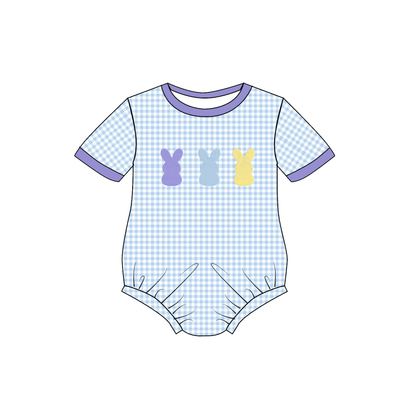 Summer Easter Bunny Embroidery Pink Blue Collection