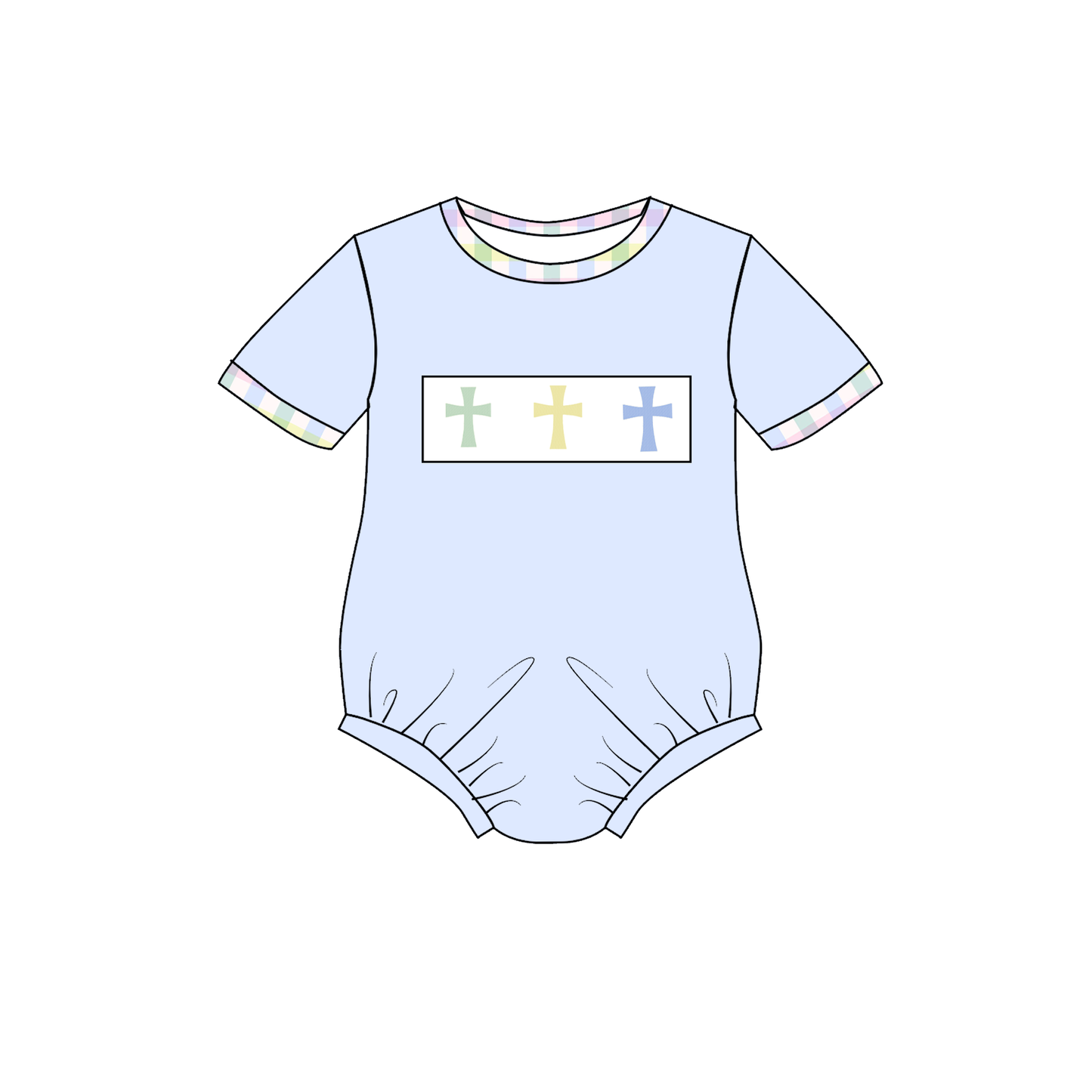 Summer Easter Plaid Cross Smocked Embroidery Collection