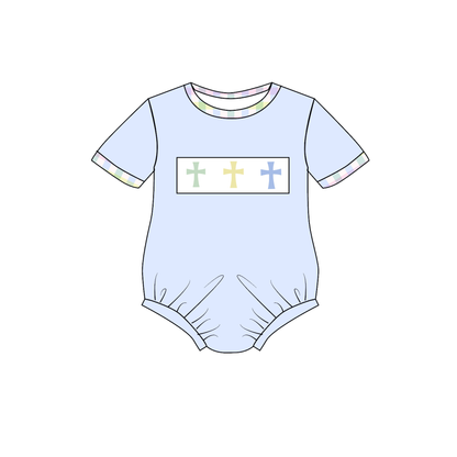 Summer Easter Plaid Cross Smocked Embroidery Collection