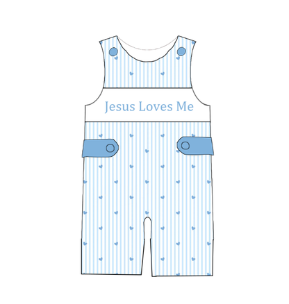 Valentine’s Day Kids Collection JESUS LOVES ME Smocked Embroidery