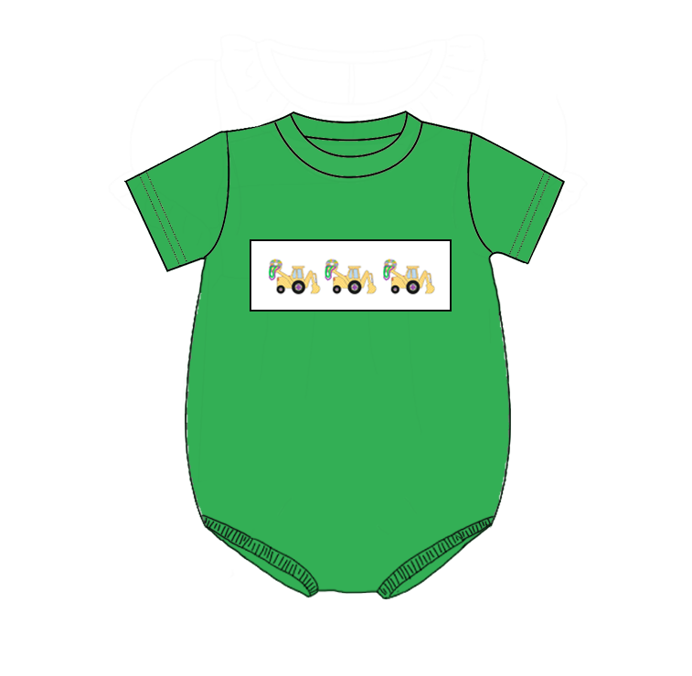 Kids Mardi Gras Smocked Collection Truck Excavator Donut Outfits