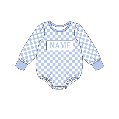 Kids Valentine's Day Plaid Smocked Collection Custom Name Holiday Outfits