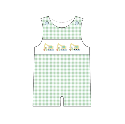 Summer Green Plaid Smocked Embroidery Collection